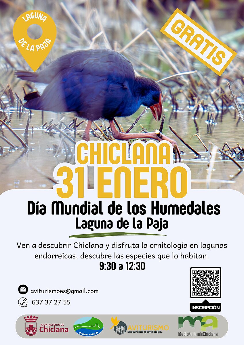 Cartel dia de los humedales en Chiclana